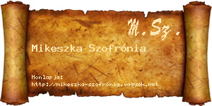 Mikeszka Szofrónia névjegykártya