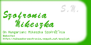 szofronia mikeszka business card